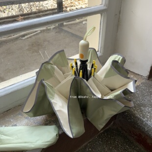 柏林季刊~奶油风花边晴雨两用全自动雨伞 加厚情侣圆角彩胶太阳伞