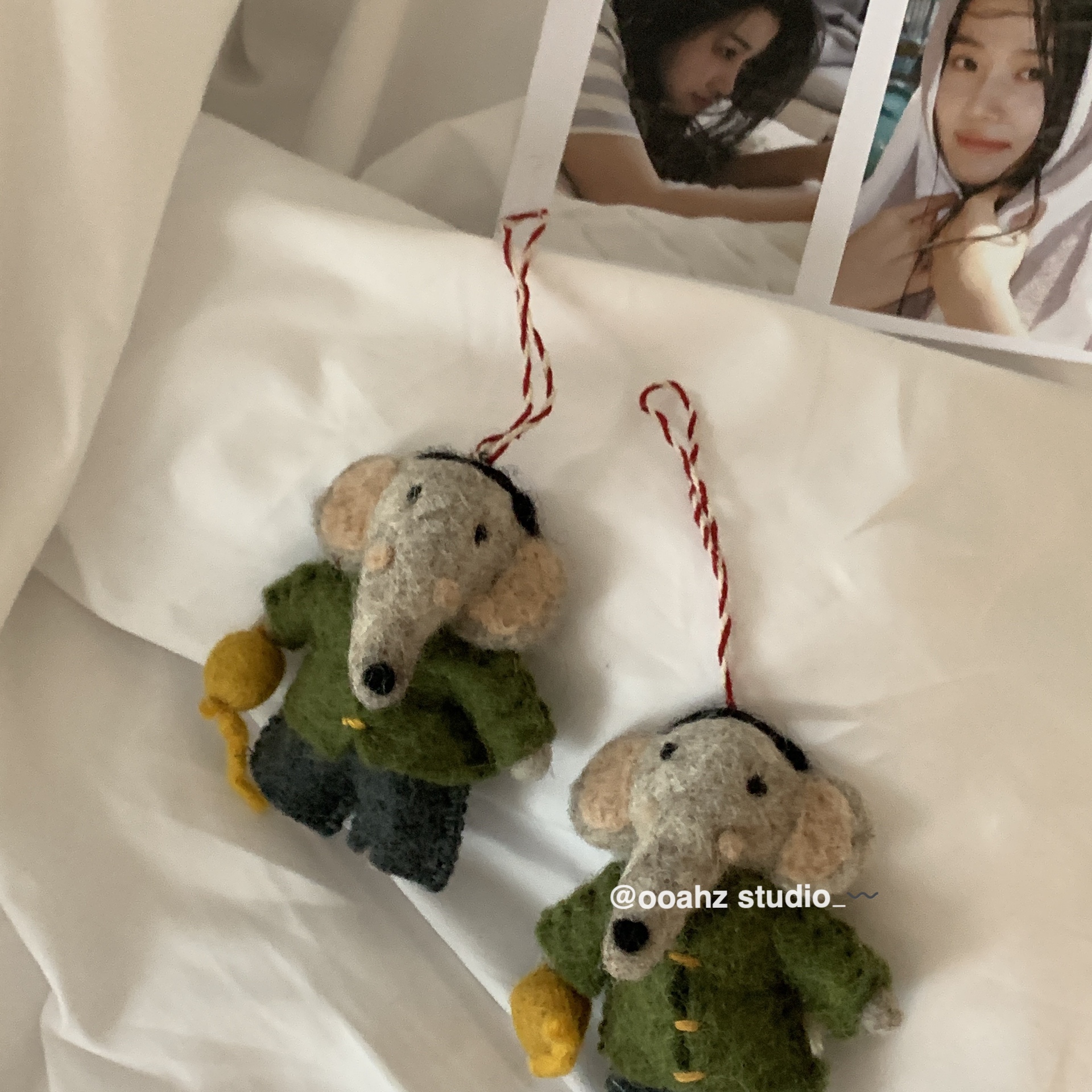 三栖派对~韩国羊毛毡包挂件 可爱小象企鹅兔子钥匙扣动物玩偶配饰