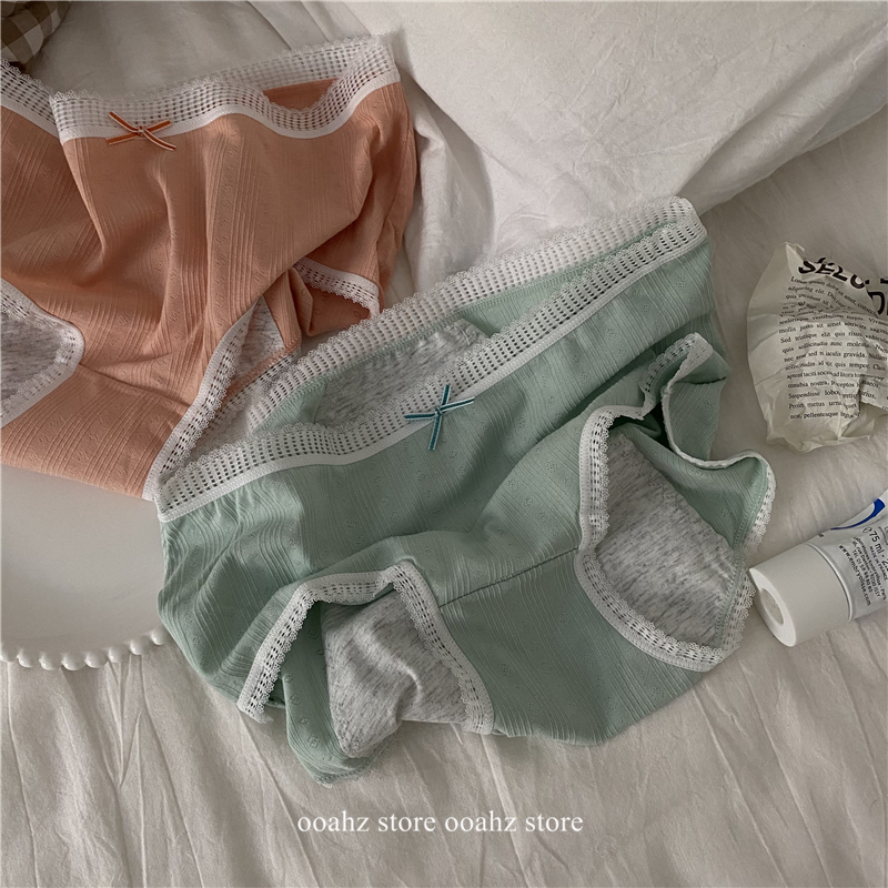 春天快乐/少女福利 纯色生理裤清新透气超防露高弹力中腰内裤