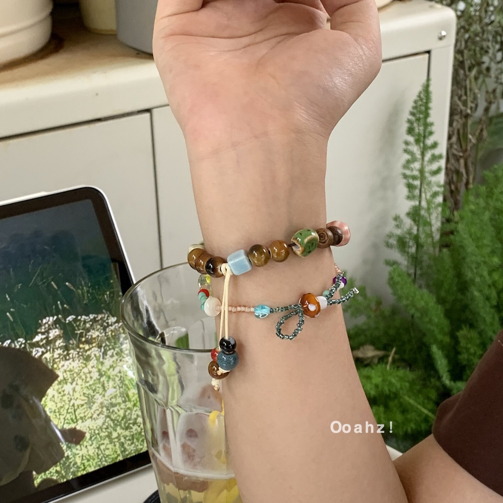 古风诗韵~中式转运珠合金陶瓷民族风手链 叠戴手串百搭小众配饰女