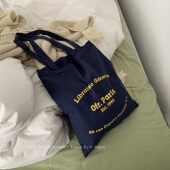 ins薄款 法式 坯布袋女帆布包包 韩国垂感百搭字母单肩包 邂逅巴黎