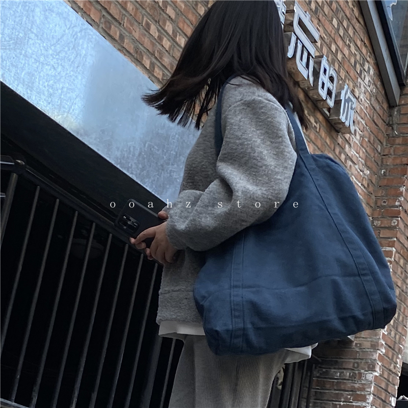 ooahz复古帆布上课单肩包