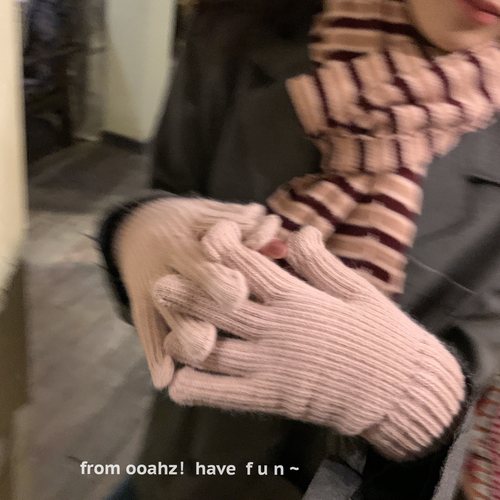 ooahz定制奶油粉～冬季触屏手套