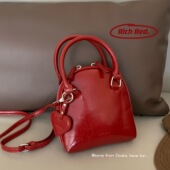 十分欢喜 富有红 爱心小贝壳包韩国小众女包手提mini单肩斜挎小包