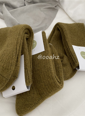 韩系咸菜绿| 复活款 ooahz巨厚实羊毛袜子 加厚保暖中筒袜堆堆袜