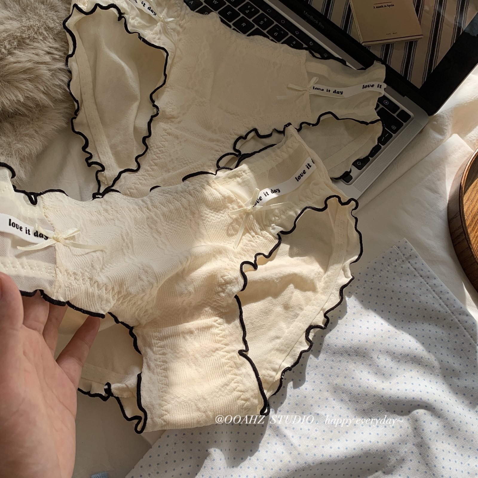 "冒泡快乐"【奶油蛋糕】秋冬日系中腰纯棉裆卷边弹力亲肤少女内裤,女士内衣/男士内衣/家居服,女三角裤,淘宝优惠券,粉丝福利购,淘宝优惠卷