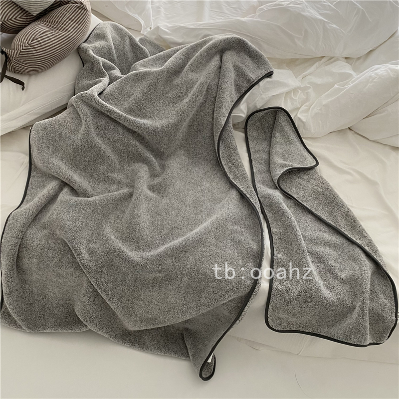 软huhu竹炭纤维浴巾毛巾套装