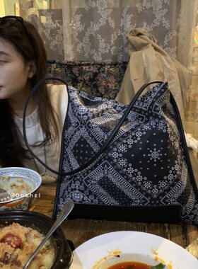 图腾民族风帆布包大容量斜挎包