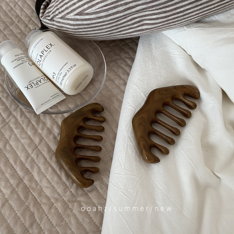 ooahz绿檀木梳按摩梳子