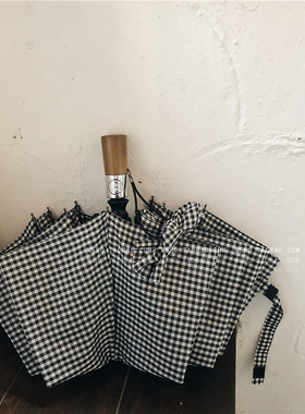 ooahz 禁欲系的心头爱~格子控bi入~全自动雨伞黑胶防晒晴雨两用伞