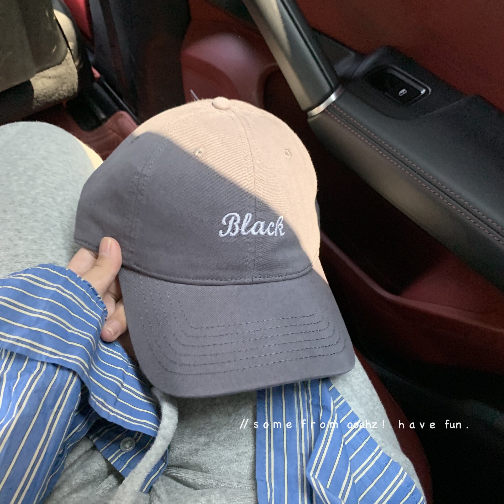 Black~复古美式宽沿休闲棒球帽