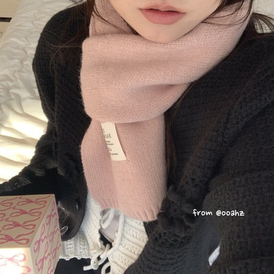 韩剧番外！ooahz自制少见色软糯围巾秋冬百搭纯色ins毛线针织围脖
