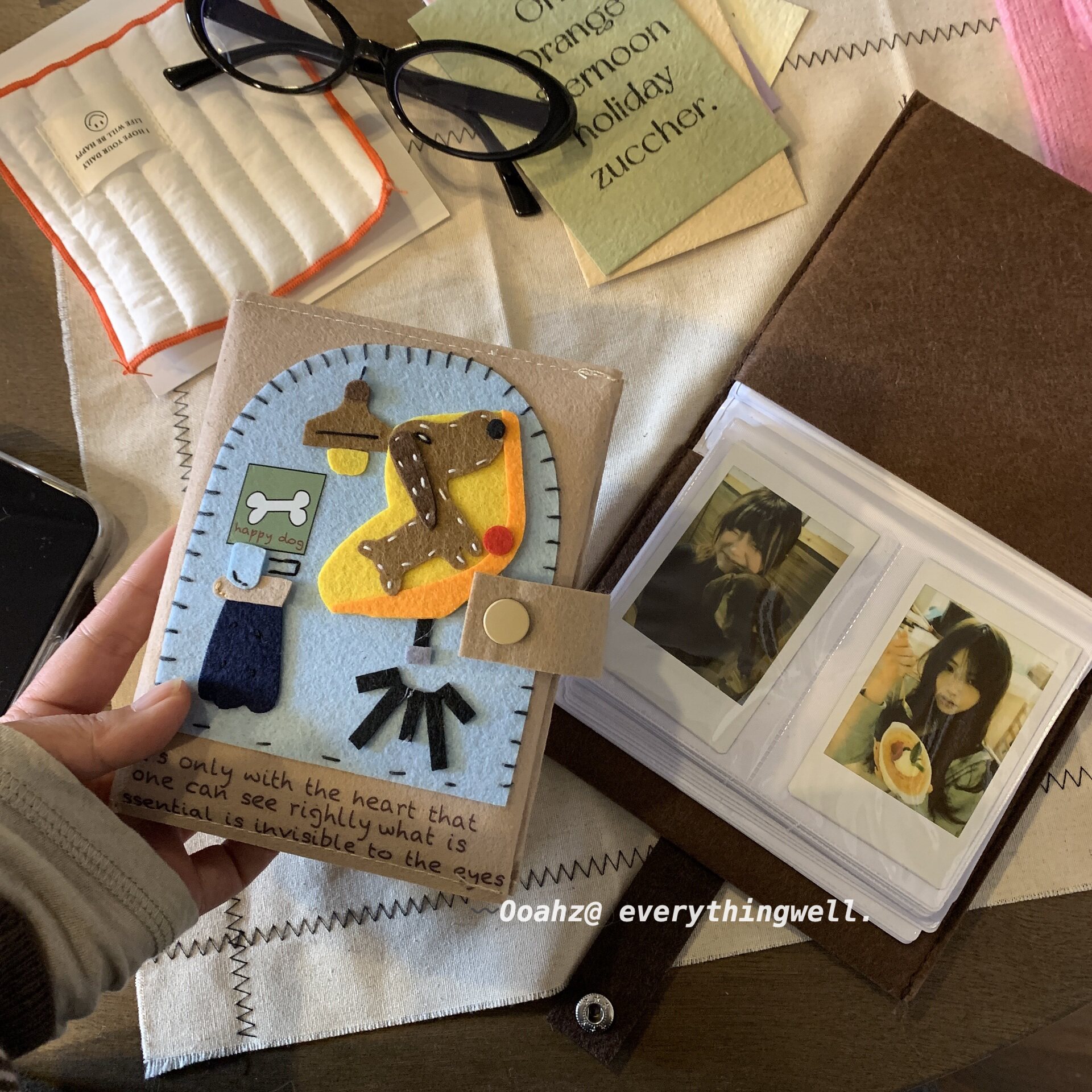 不织布纪念册~毛毡狗相册猫高颜值生日礼物拍立得相册卡券收纳册