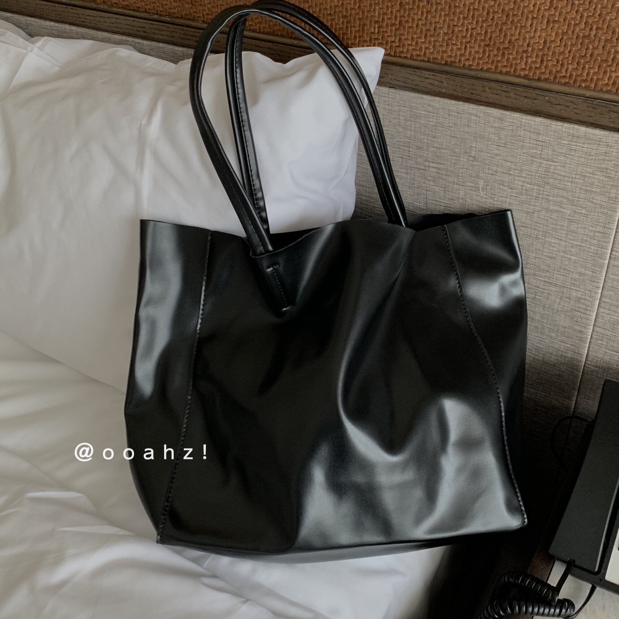 ooahz单肩包漆皮质感托特包包