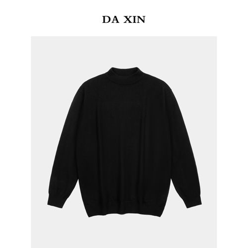 DA XIN 秋冬款半高领美雅碧超细纤维男士毛衣休闲微宽长袖上衣男