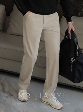 MR JIANYI秋冬意式隐贵刺绣直筒长裤绅士衣橱C位商务休闲西裤男款