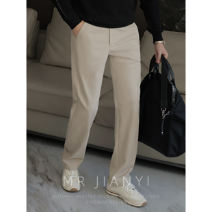男款 绅士衣橱C位商务休闲西裤 隐贵刺绣直筒长裤 JIANYI秋冬意式