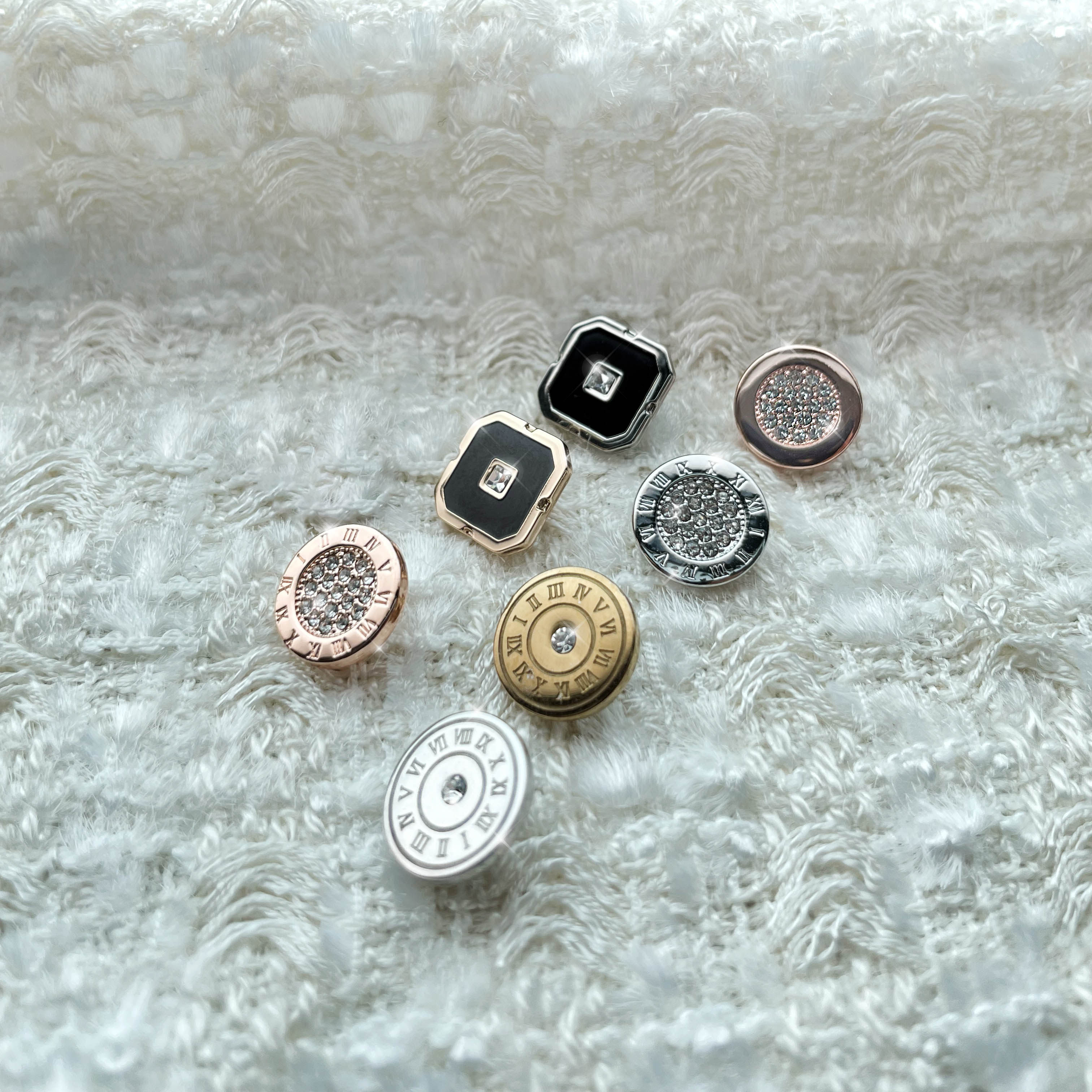 莱可高定 BVLGARi.宝格丽风罗马数字镶钻纽扣 高端时尚衬衫纽扣,纺织面料/辅料/配套,服装纽扣,淘宝优惠券,粉丝福利购,淘宝优惠卷