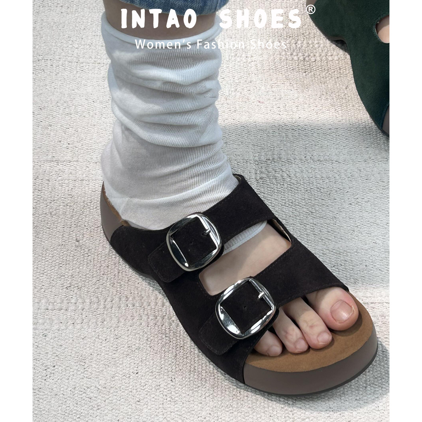 黑色松糕厚底增高6CM勃肯鞋凉拖女夏2026新款高级感一字型博肯鞋