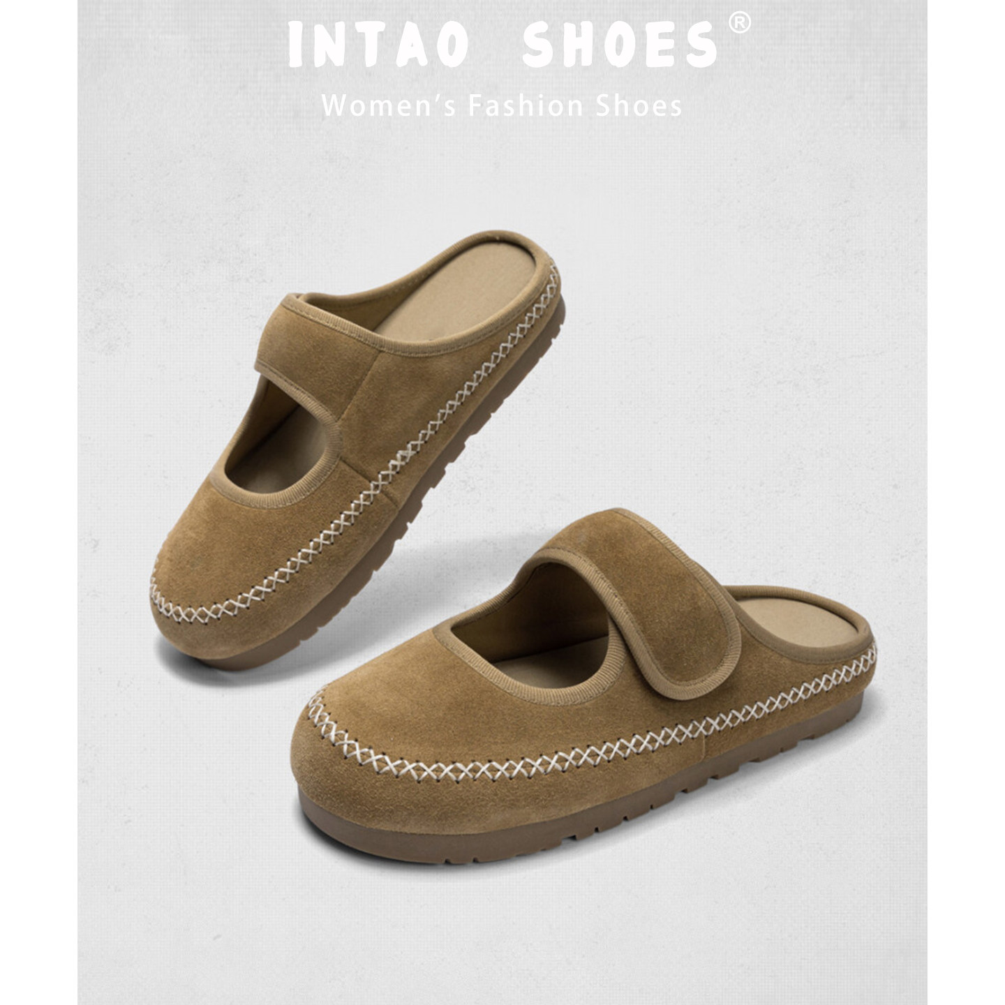 复古车缝线包头厚底勃肯拖鞋女外穿2026春夏新款老钱风穆勒鞋半拖