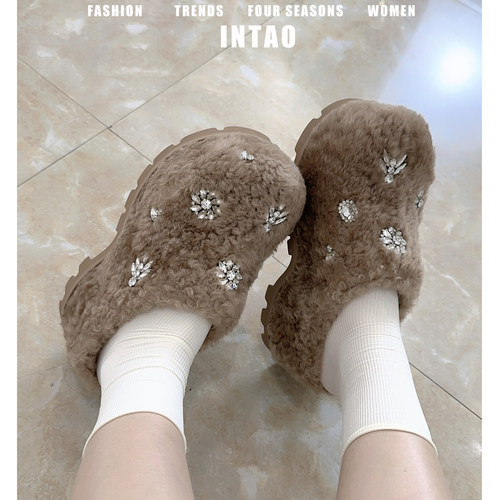 「暖星絮语」复古羊羔毛勃肯鞋