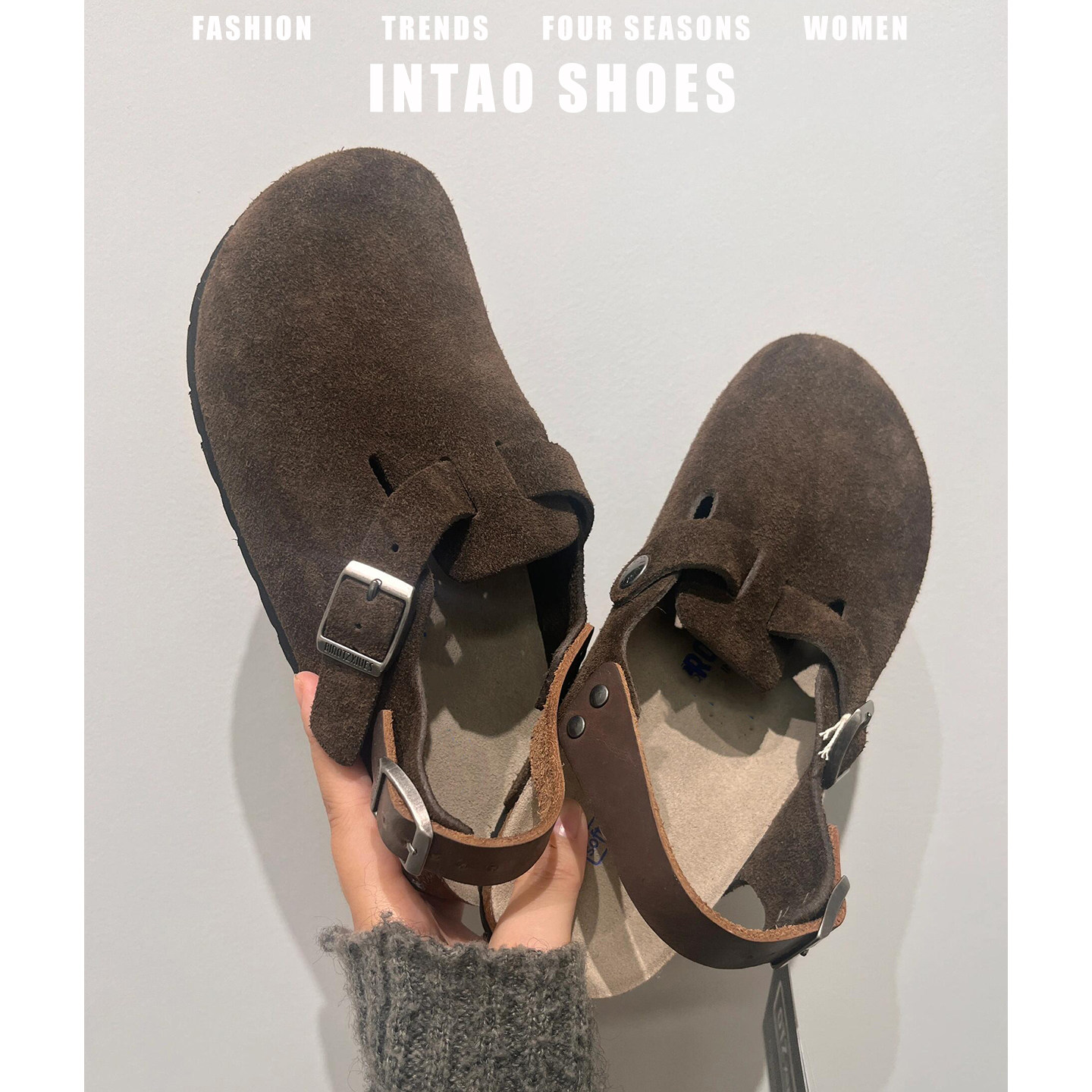 复古磨砂牛皮勃肯鞋女2026春季新款两穿厚底包头软木日系博肯单鞋,女鞋,勃肯鞋/软木鞋,淘宝优惠券,粉丝福利购,淘宝优惠卷