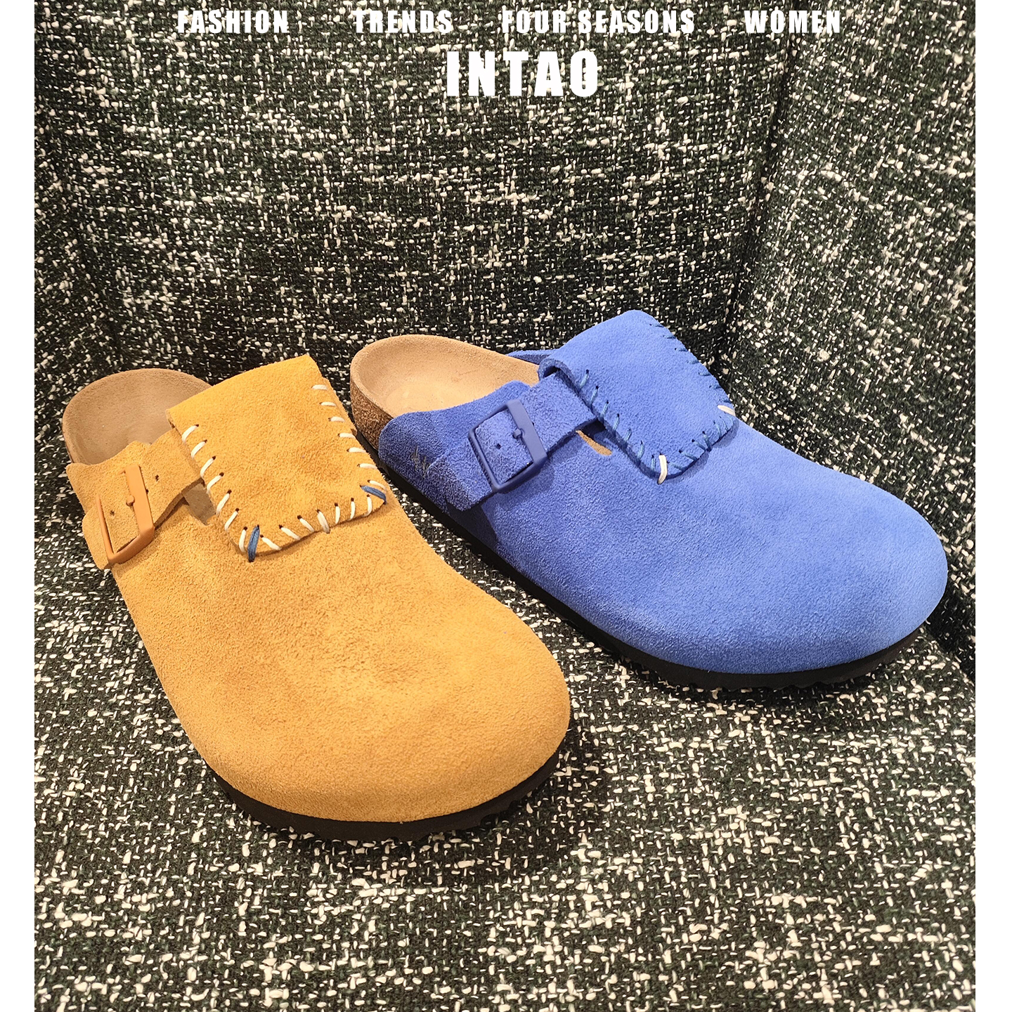 设计感小众编织勃肯鞋半拖女