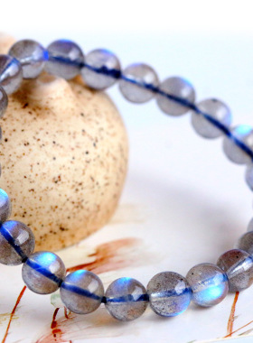 天然马达加斯加蓝光拉长石手链