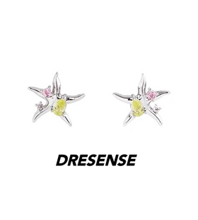 海洋系列 DRESENSE 彩色锆石海星耳钉女小众气质设计耳饰