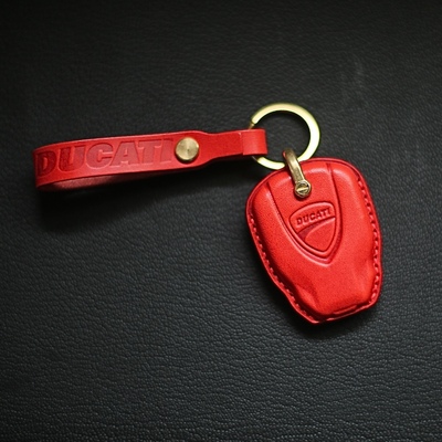 适用于杜卡迪Desert X 沙漠X改装牛皮复古手工钥匙套包扣个性定制