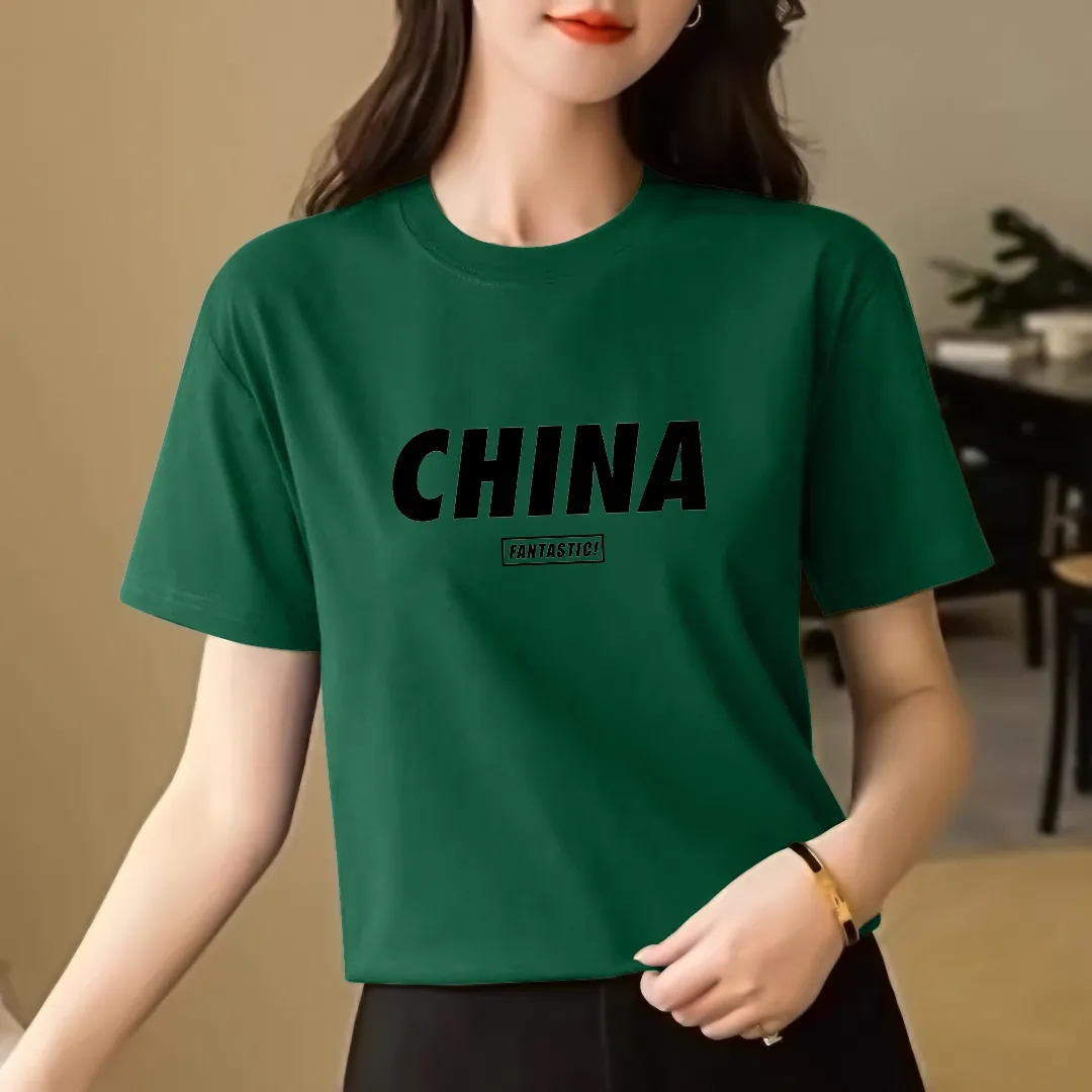 短袖韩版薄款印花纯棉女不起球