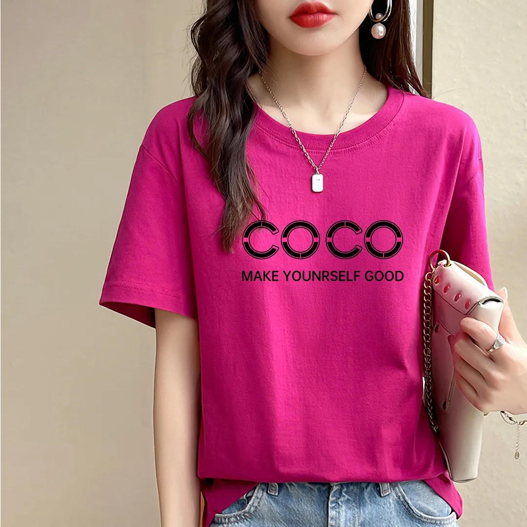 短袖韩版薄款印花纯棉女不起球