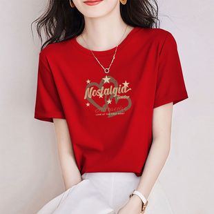 t恤女宽松显瘦时尚 外贸一线大牌捡漏简约学生纯棉短袖 小众上衣服