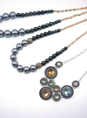 美国PD打标新复古仿古短款珍珠女