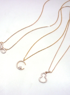 日韩精美项链铜合金锆石镀金女潮