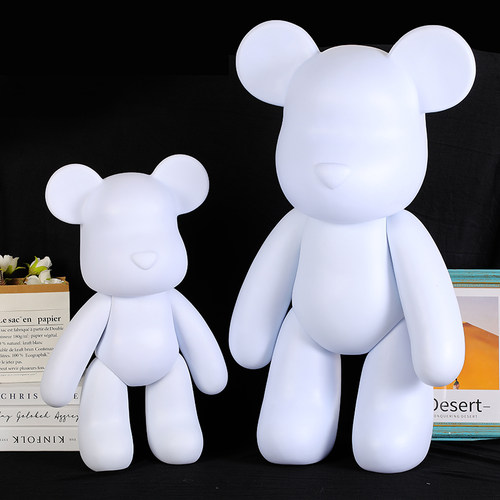 网红diy流体暴力摆件小熊白坯