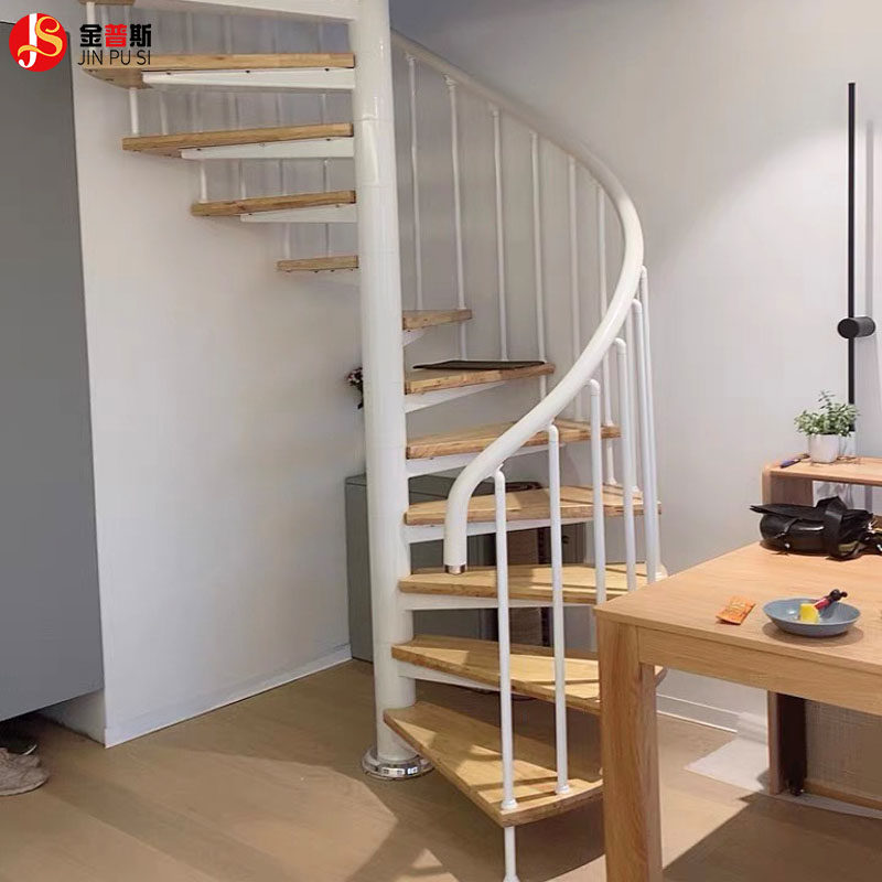 广州整体钢木旋转楼梯室内跃层家用阁楼复式楼loft小公寓厂家定制