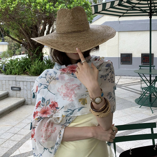 法式葵叶草编织爵士顶礼帽草帽
