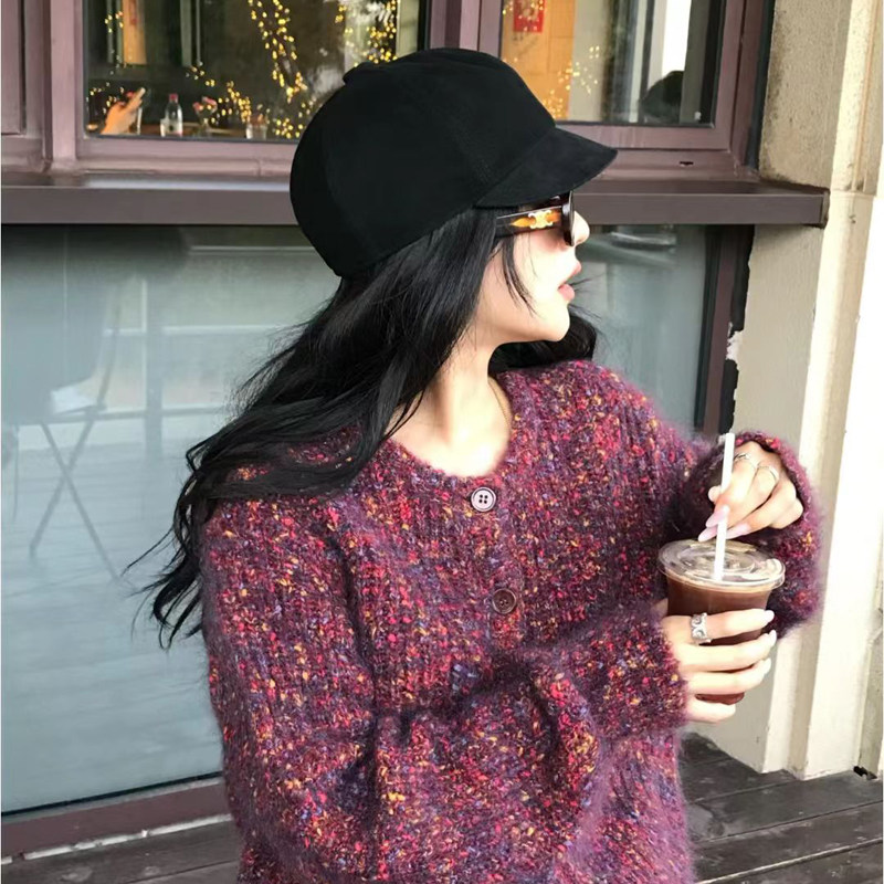 秋冬保暖鹿皮绒内里加绒圆顶小沿报童帽子女复古短檐显脸小鸭舌帽