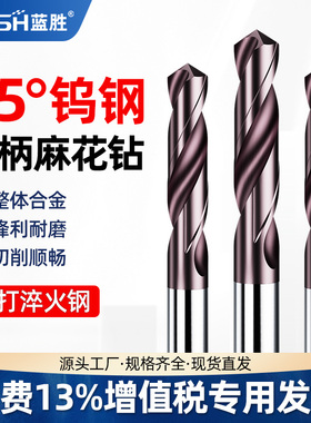 蓝胜65度硬质合金钻头大全钨钢麻花钻头超硬打孔钢铁不锈钢专用