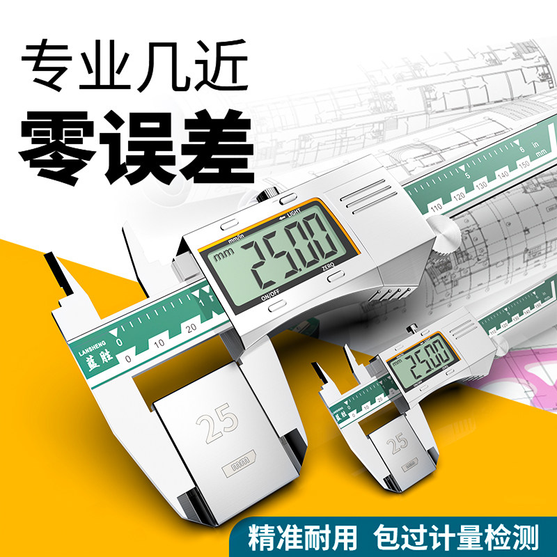 蓝胜卡尺高精度数显卡尺家用小型电子油标卡尺工业级数显游标卡尺