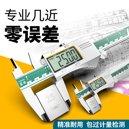 蓝胜卡尺高精度数显卡尺家用小型电子油标卡尺工业级数显游标卡尺