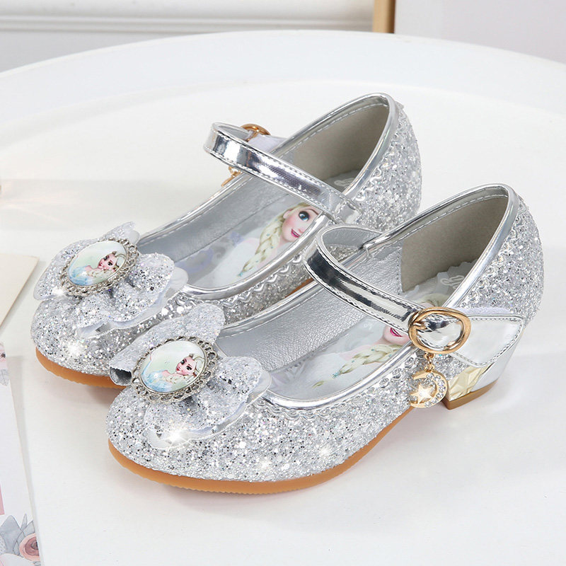 Girls high heel shoes autumn autumn soft elsa princess small children's elsa frozen crystal children's shoes