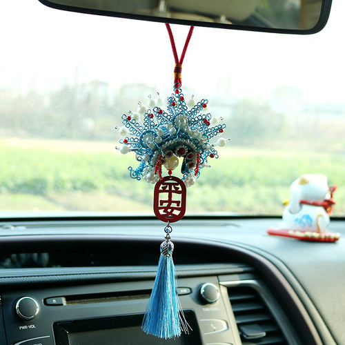 手工国潮戏剧人物脸谱汽车挂件