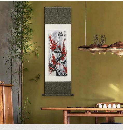 送老外礼品中国风丝绸画轴挂画中国特色传统工艺品出国留学商务