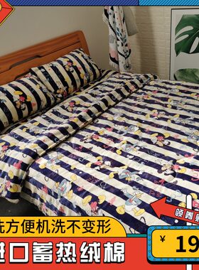 法兰绒四件套冬季枕套卡通被子