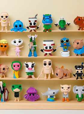 山海经手办公仔玩具通通通木棍人外国神兽Tralala穿鞋鲨鱼模型AI