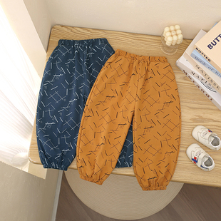 男童纯棉裤子宝宝春夏宽松束脚休闲长裤薄款中小童洋气韩版防蚊裤