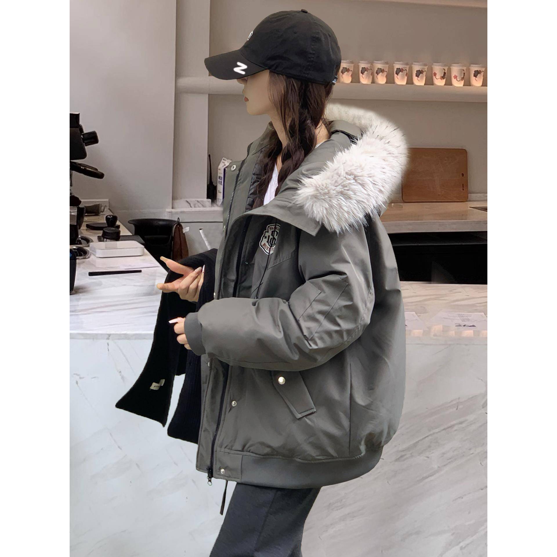 2025年新款冬季羽绒棉服女加厚超好看工装情侣派克服棉衣棉袄外套