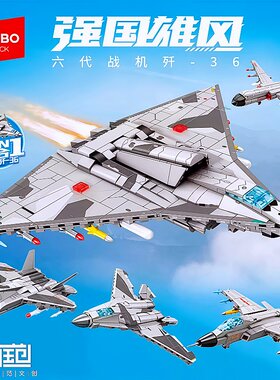 森宝积木歼36隐形战斗机拼装玩具